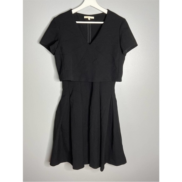 Maje Black Rozane Bodice Overlay A-line Popover Dress Size 2 - Picture 2 of 6